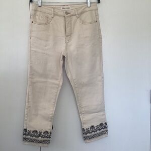 Women's Cream Cropped Jeans